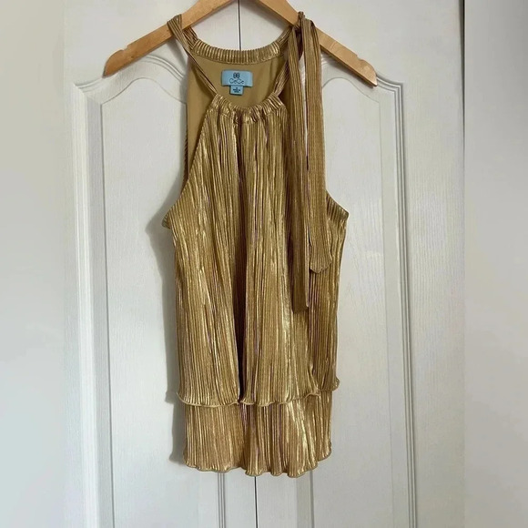 CeCe Gold Halter Blouse - Picture 4 of 6